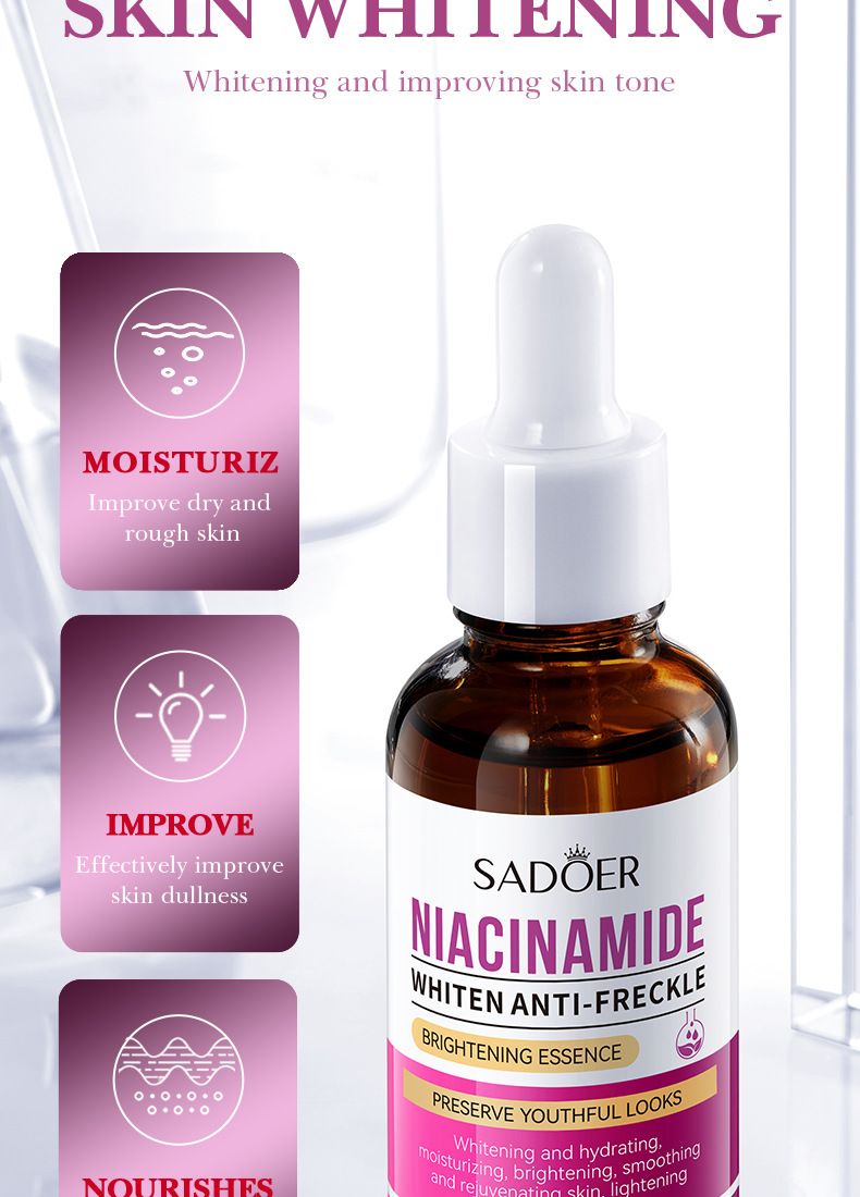SADOER Niacinamide Whitening And Freckle Removal Serum, Hydrating And Moisturizing Pores_voghion.com