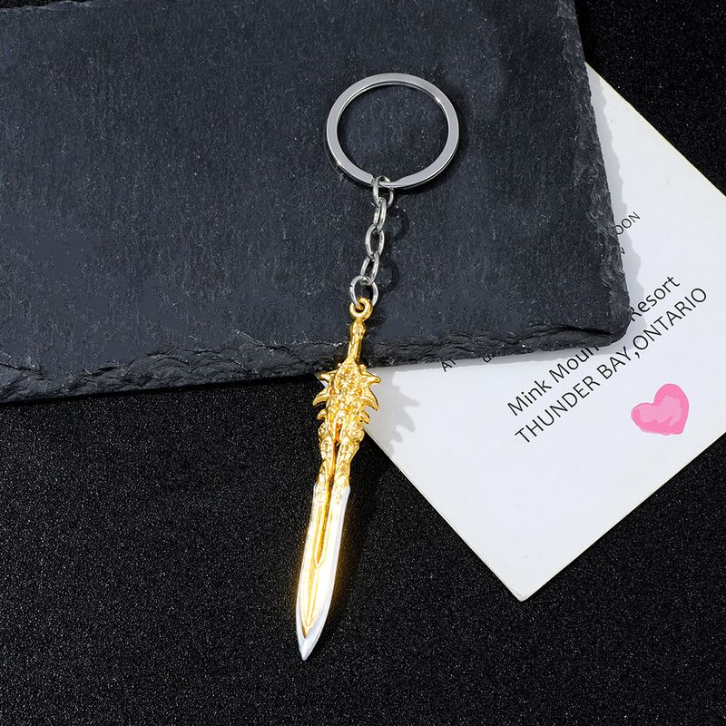 Domineering Golden Dragon-patterned Sword Keychain, Small Metal Pendant, Creative Key Decoration Pendant Is Hot_voghion.com