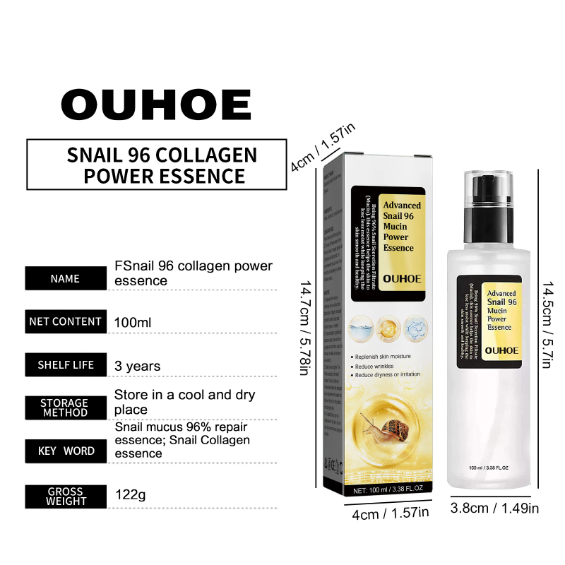 Mucina di lumaca Potere Riparatore Essenza Anti Invecchiamento Siero Viso Macchie scure Trattamento dell'acne Ridurre i pori Nutriente Cura della pelle sensibile_voghion.com