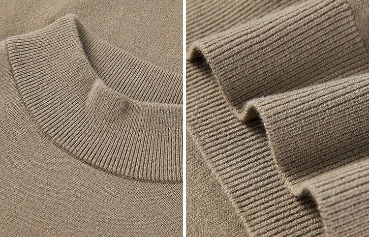 Men's Semi-Turtle Neck Sweater – Winter Thermal Knit Pullover, Soft Touch Slim Fit Base Layer, Solid Color Casual Crewneck_voghion.com