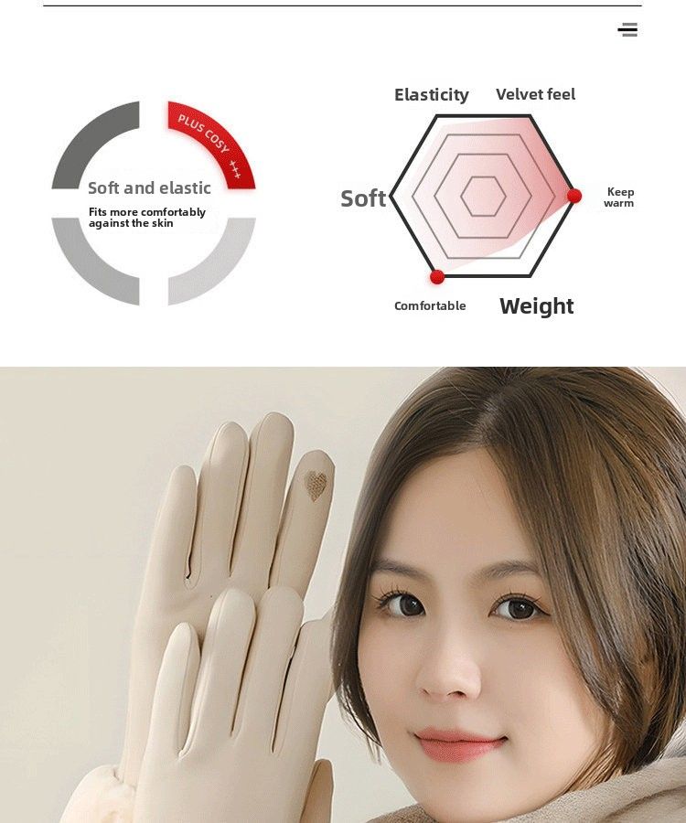 Gants de cyclisme pour femmes, tactiles, imperméables au froid, doublés polaire, chauds, mignons, coupe-vent, automne/hiver, grande taille, en laine allemande_voghion.com