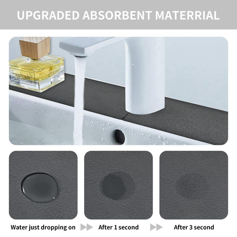 Kitchen Sink Splash Mat Silicone Mud Faucet Absorbent Mats Sink Splash Guard Counter Protector Mats Kitchen Bathroom Accessories_voghion.com