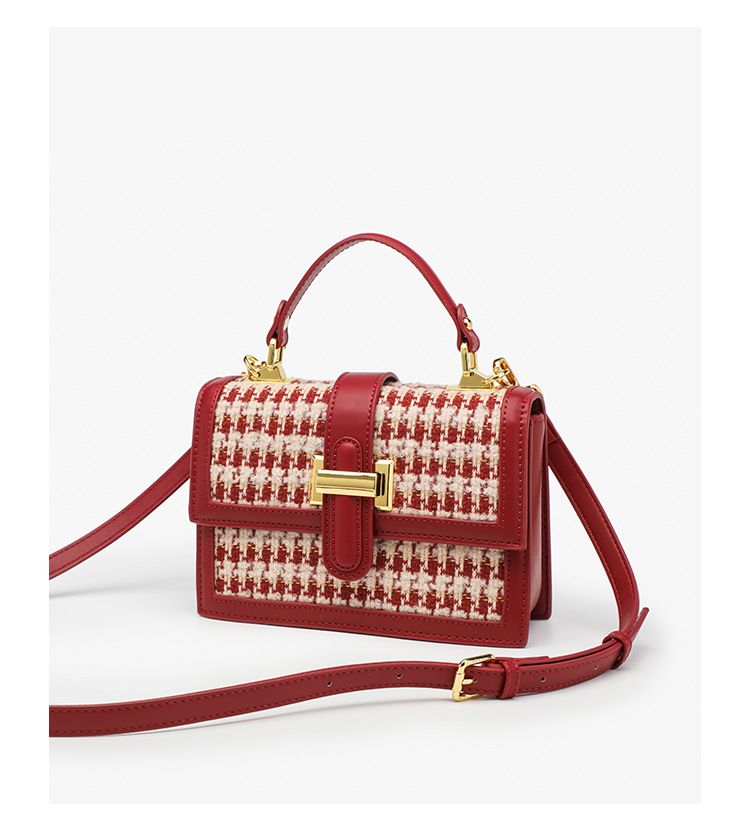 2024 New Popular Women's Fashion Thousand Bird Grid Wedding Small Square Versatile One Shoulder Crossbody Bag_voghion.com