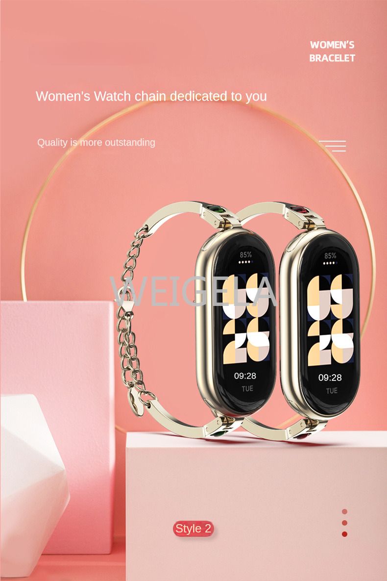 Curea de schimb din oțel inoxidabil pentru Xiaomi Mi Band 8, brățară pentru brățară pentru femei, accesorii pentru ceasuri inteligente_voghion.com