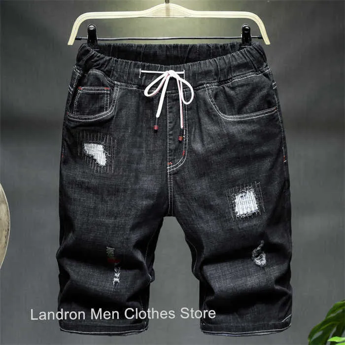 Men's 10XL Jeans Shorts Men Oversized Summer Distressed 9XL 8XL Black Ripped Denim Loose Plus Size 7XL Stretched Boys_voghion.com