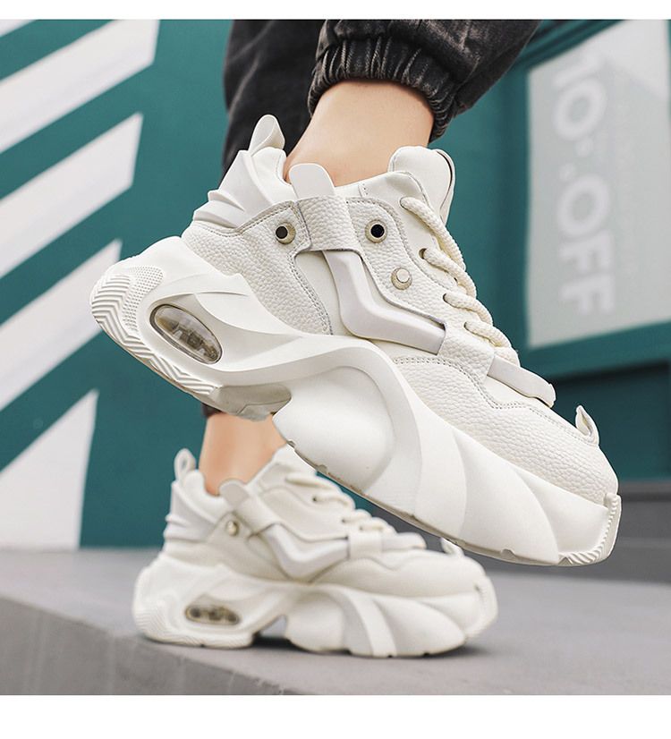 Kleine weiße Schuhe mit Darth Vader-Motiv, neue verschleißfeste dicke Sohlen in Freizeitschuhen mit erhöhtem Schaft, Arbeitsschuhe für Papa_voghion.com