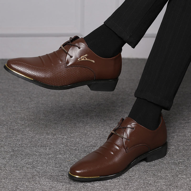 2021 Lente nieuwe grote leren zakelijke herenschoenen met veters_voghion.com