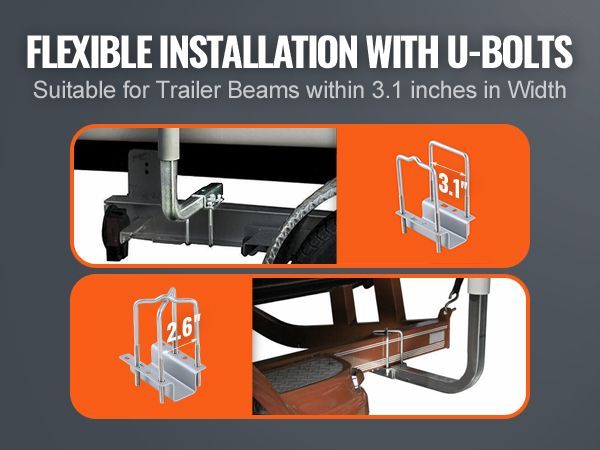 VEVOR Marine Trailer Guide Set, 48'' Flexibly Adjustable Poles, Pair Of Steel Supports With PVC Coating, Ideal For Ski, Fishing, And Sailboat Transport, 2024_voghion.com