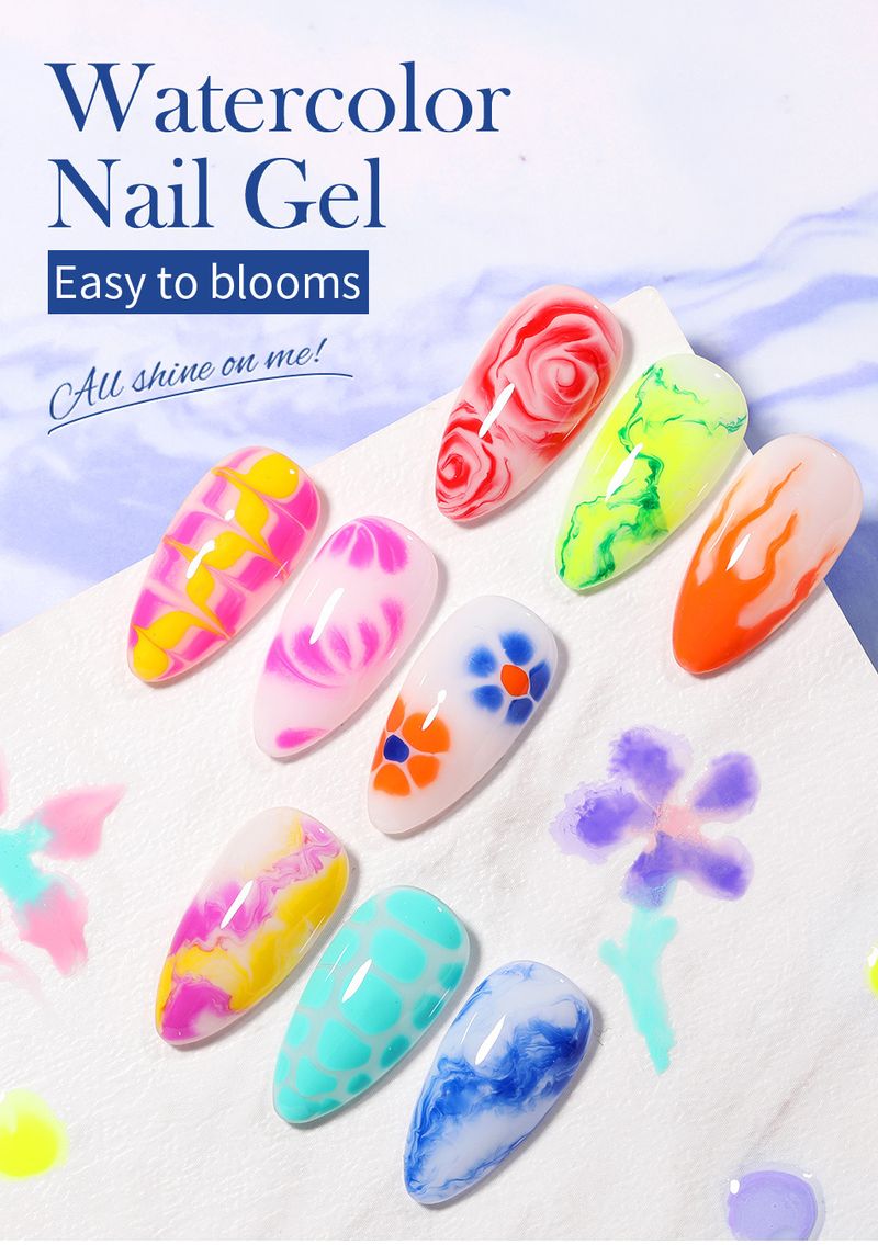 Nagelkleber Neuer Nagelkunst-Färbekleber Japanischer transparenter Marmortinten-Färbeflüssigkeits-Nagellack_voghion.com