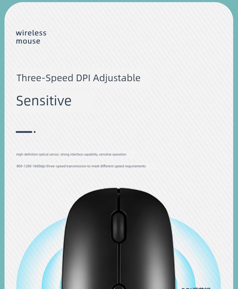 Mouse wireless neutro USB per computer desktop Deli_voghion.com