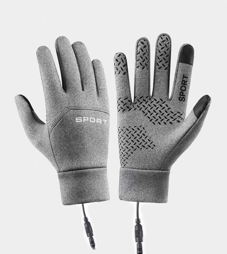 Beheizte Winterhandschuhe für den Außenbereich, mit Fleece gefüttert, warm, Touchscreen, rutschfest, zum Radfahren, Klettern, Skifahren, USB-Heizung, winddicht_voghion.com