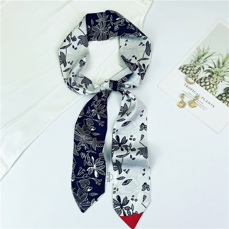 Sciarpa per borsa con rilegatura in nastro di protezione per il collo con fascia lunga da donna piccola in stile letterario primaverile ed estivo_voghion.com