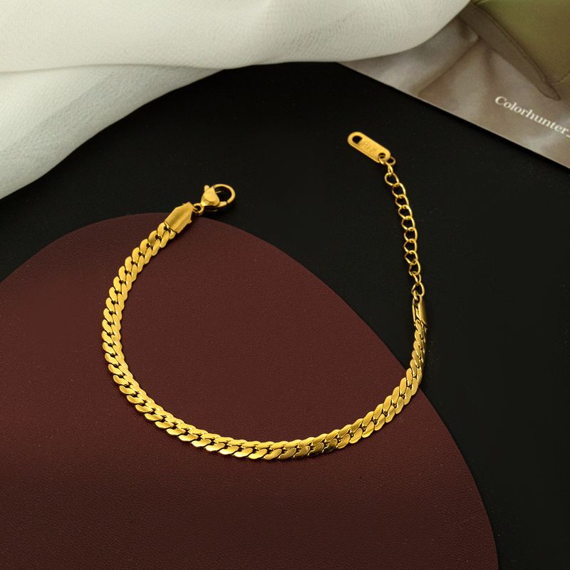 Cuban Titanium Steel Necklace Women's Bracelet Set Personalized and Trendy Hip Hop Bounce Whip Collar Chain Headpiece_voghion.com