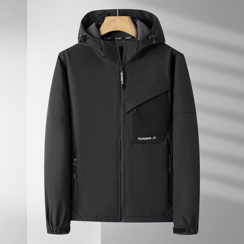Vier-Wege-Stretch Soft Shell Windbreaker Herren Outdoor-Kleidung Frühling Herbst Einlagige Jacke_voghion.com