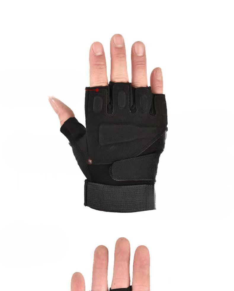 Guantes tácticos de montañismo para hombre, antideslizantes, resistentes al desgaste, de combate Blackhawk, de medio dedo completo, para defensa personal._voghion.com