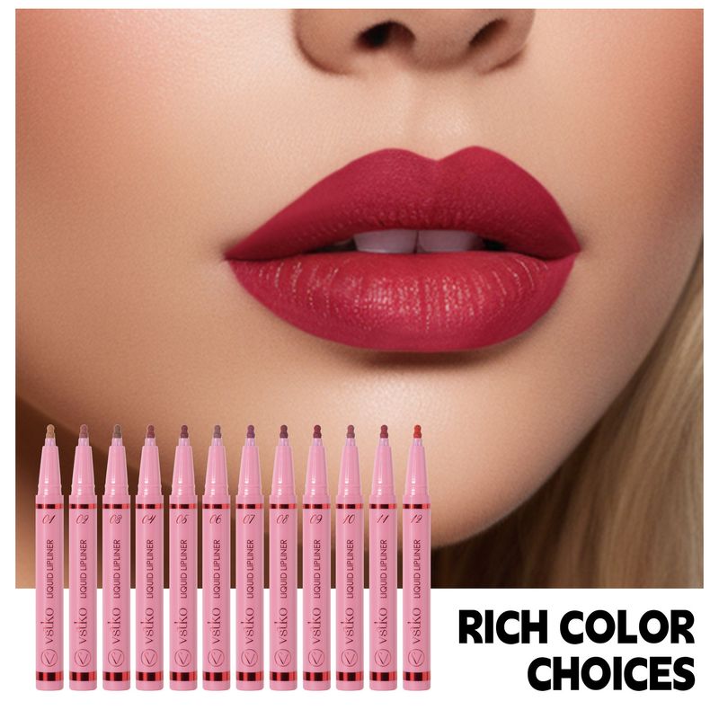 VSTKO Gourd-Tip Liquid Lip Liner Set – Matte, leicht aufzutragende, wasserfeste, lang anhaltende Lippenstiftstifte in Nude-Tönen_voghion.com