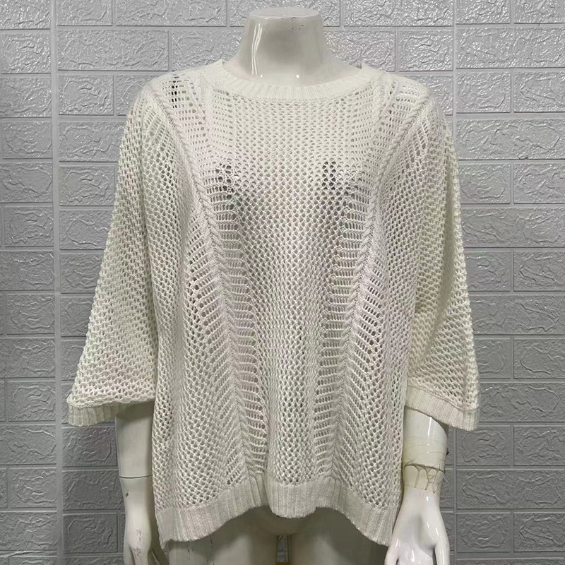 Sexy Style Vacation Knitted Loose Mesh Hollow Beach Bikini Cover-Up_voghion.com