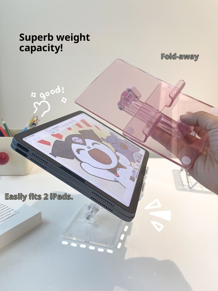 Produttore di telefono desktop in acrilico personalizzato per streaming live, tablet pigro, supporto pieghevole trasparente_voghion.com