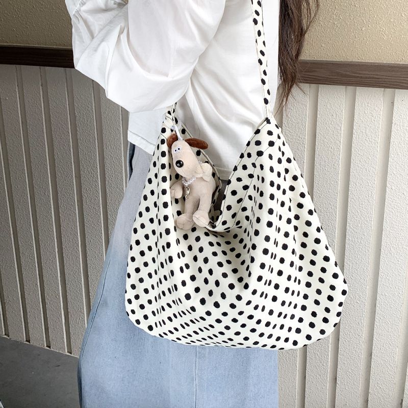 Canvas Women, Tote Bag, Large Capacity, Summer, Crossbody, 2025 New Versatile Shoulder Bag For Class And Commute_voghion.com