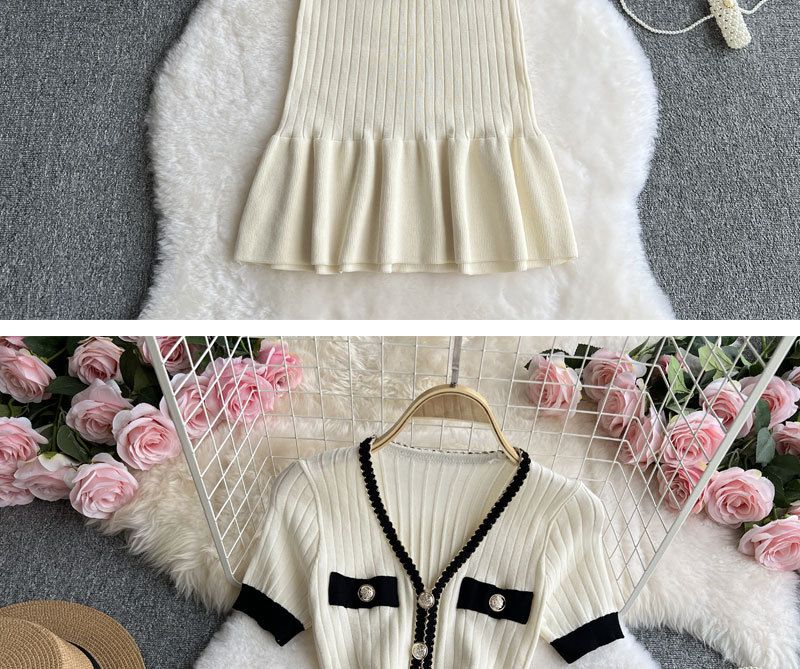 Gonna aderente con vita a temperamento nero lavorato a maglia nuova da donna_voghion.com