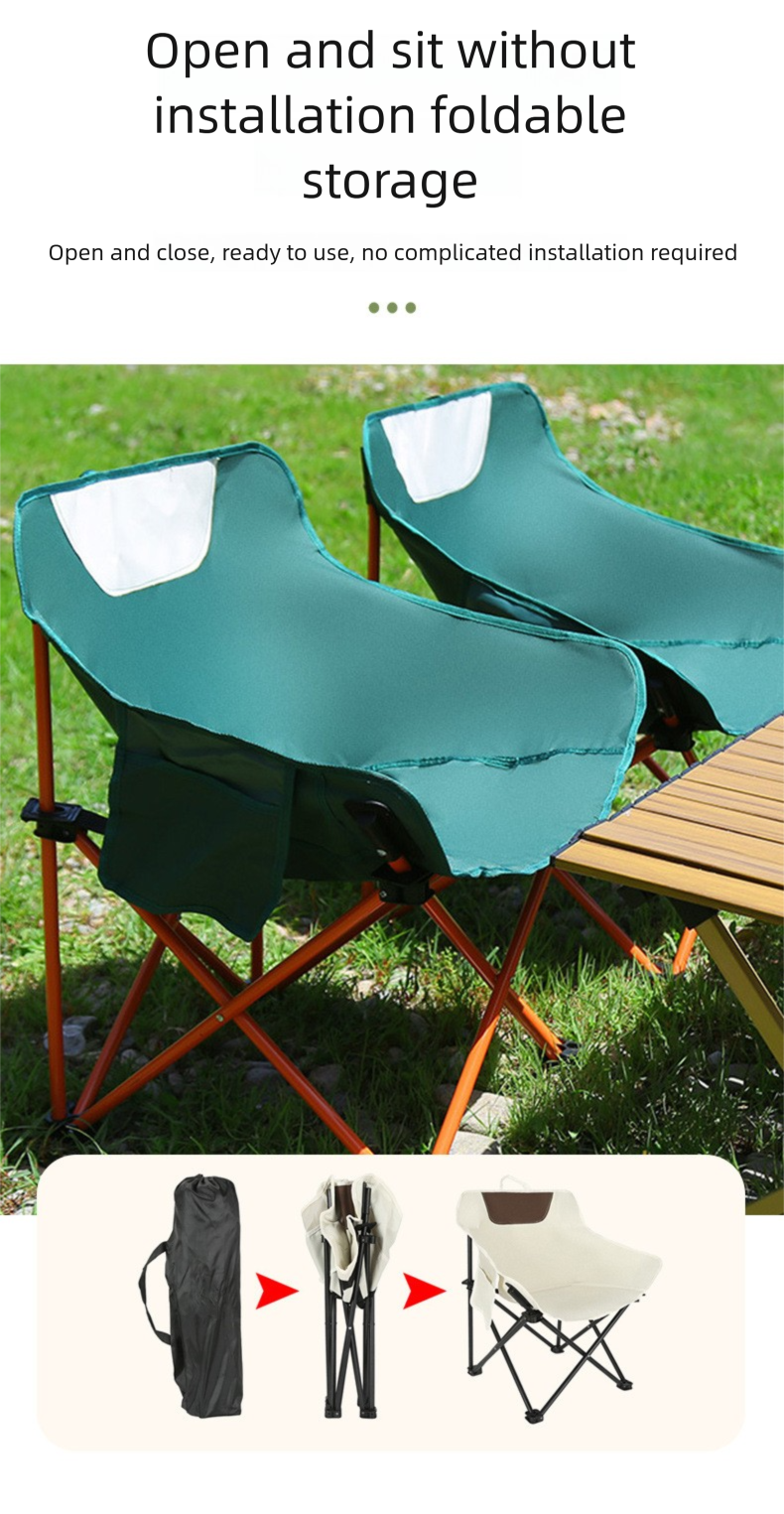 Moon Outdoor Portable Beach Art Leisure Sketching Camping Fishing Folding Chair Stool_voghion.com