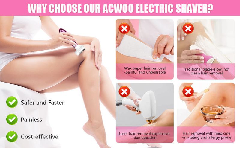 Rasoio elettrico ricaricabile senza fili 4 in 1 per donne, rifinitore bikini, depilazione a secco e bagnato per viso e gambe._voghion.com