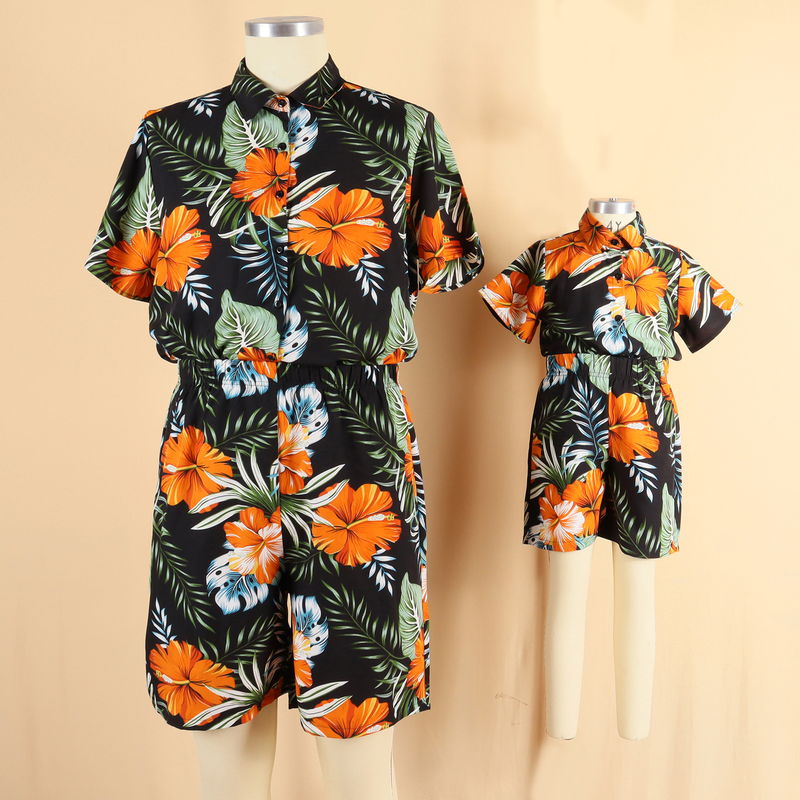 Ensemble chemise et robe parent-enfant commerce extérieur XX0129_voghion.com