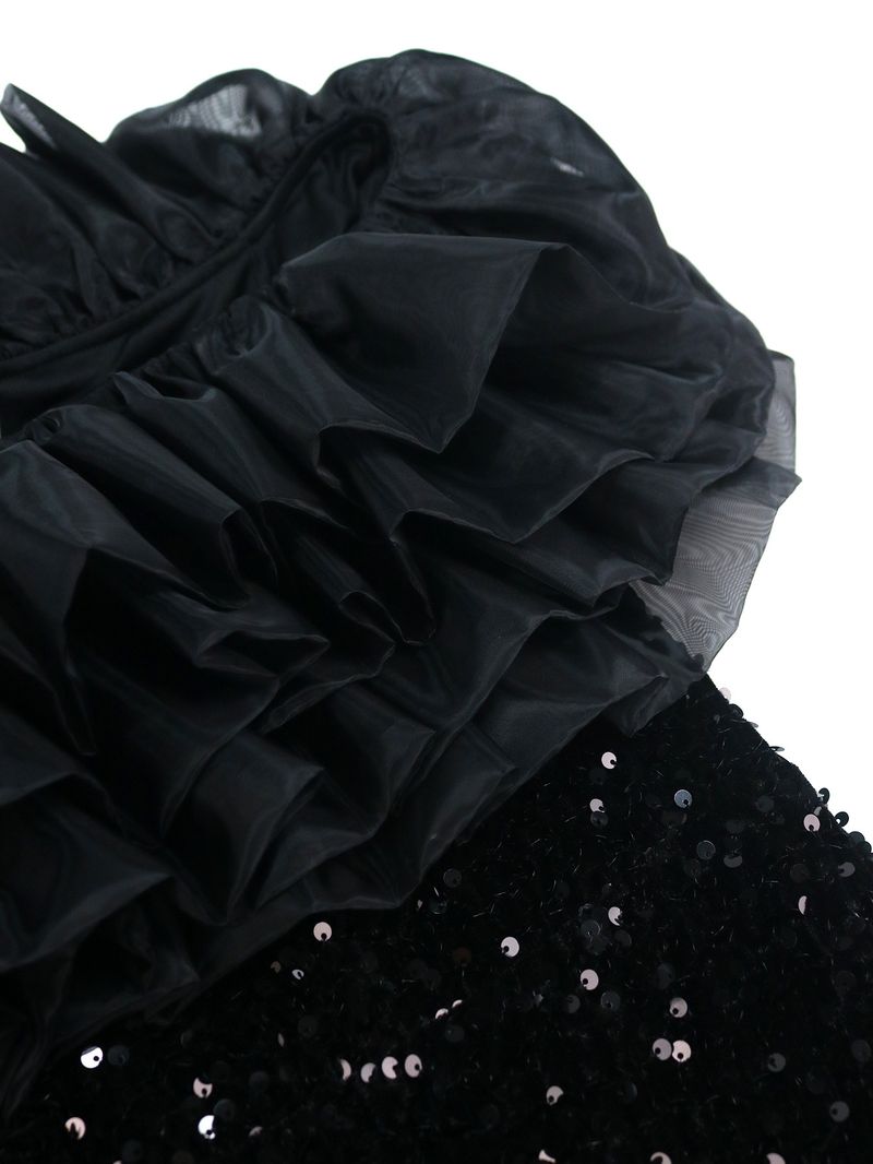 Abito da donna con paillettes in rete. Abito da festa_voghion.com