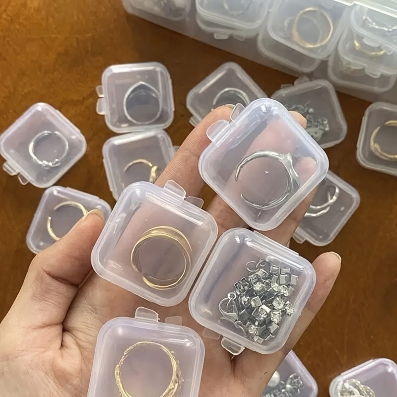 Boîte de rangement en plastique transparent avec couvercle pour bijoux, boucles d'oreilles et colliers, 20/40 pièces - Organisez et protégez vos objets de valeur_voghion.com