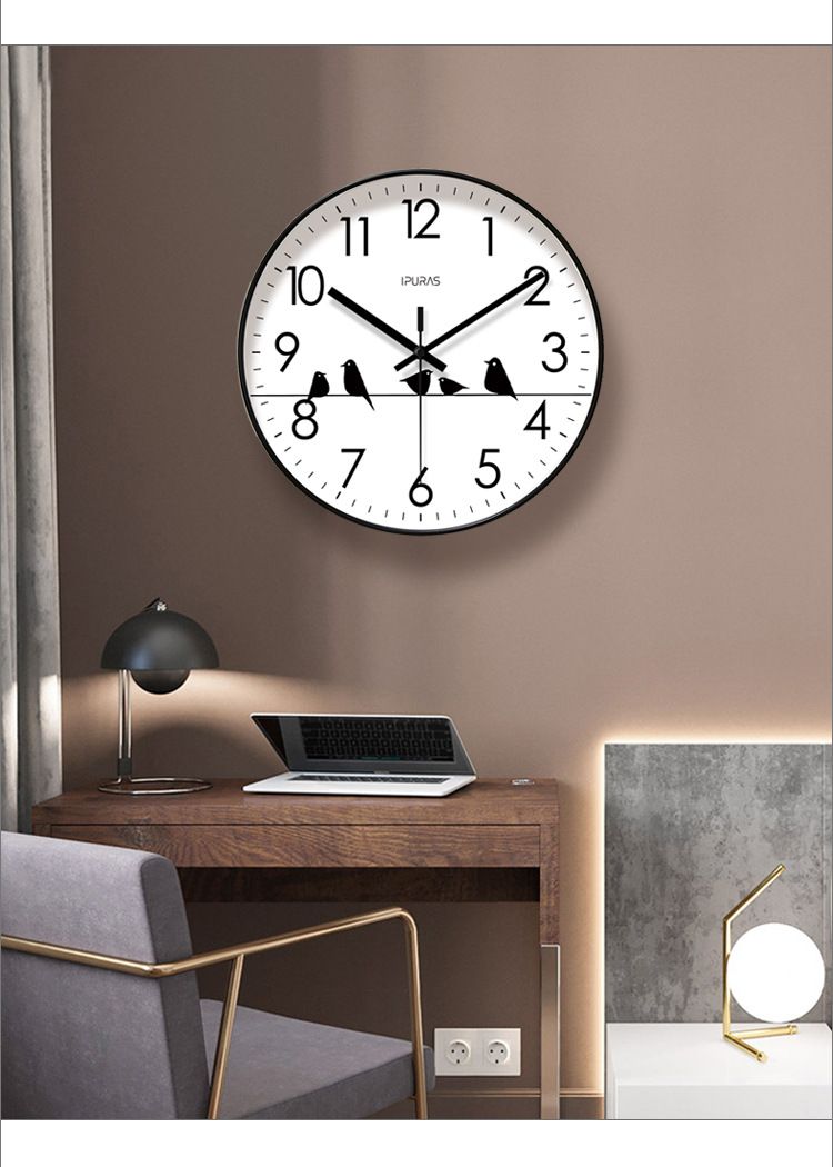Yipula 6377 Ścienny zegar kwarcowy do salonu, prosty, skandynawski, modny, cichy, sekundowy_voghion.com