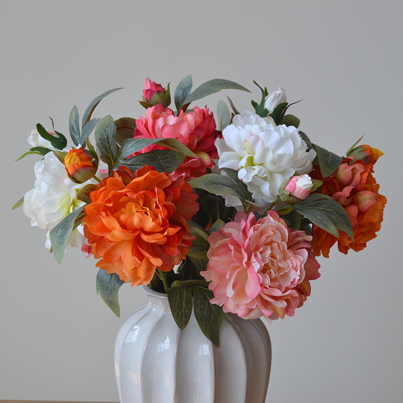 Tmall artificial flowers wholesale high-end peonies for hotel weddings and home artificial flowers big head peonies_voghion.com