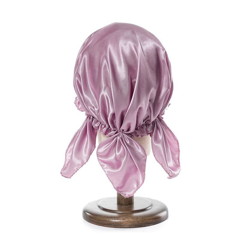 Men's Hats Headscarf Simulation Silk Satin Sleeping Cap Home Triangular Elastic Hat Ladies Elastic Satin Solid Color Home_voghion.com