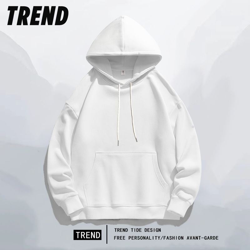 Felpa da uomo alla moda, con cappuccio, tinta unita, color caramella, taglie forti, autunno inverno_voghion.com