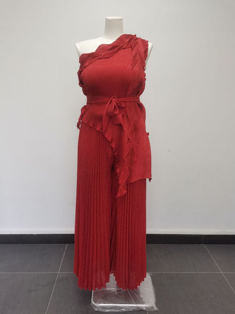 Women's Clothing Banquet Off Shoulder Light Luxury High End Dress Two Piece Suit_voghion.com