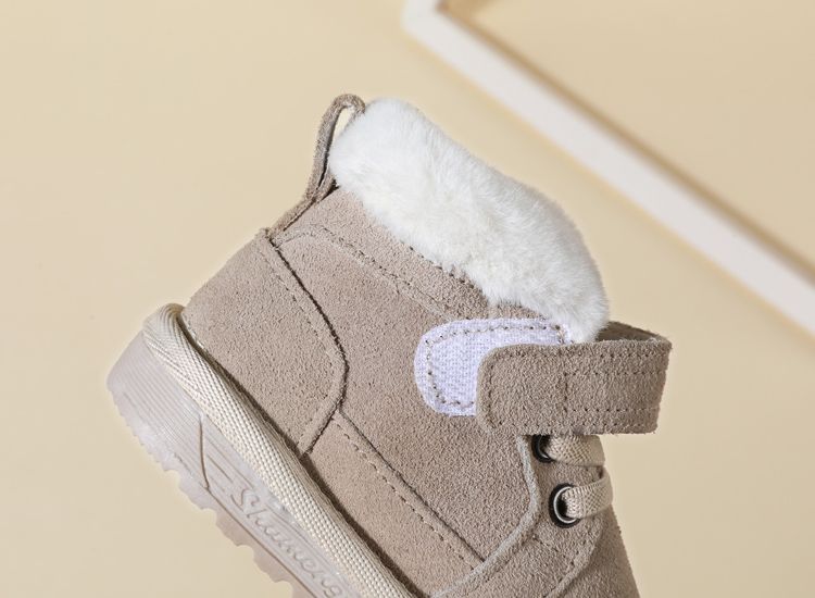 Neu Winter Schnee Stiefel Unisex Leder Nette Jungen Mädchen Warme Baumwolle Kinder Turnschuhe Weichen Boden_voghion.com