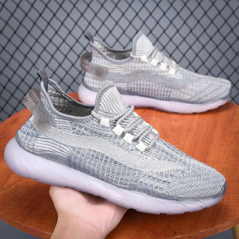 Unbeatable Quality 2025 Spring New Men's Fly Woven Breathable Coconut Flat Bottom Lightweight Sports Shoes For Men_voghion.com