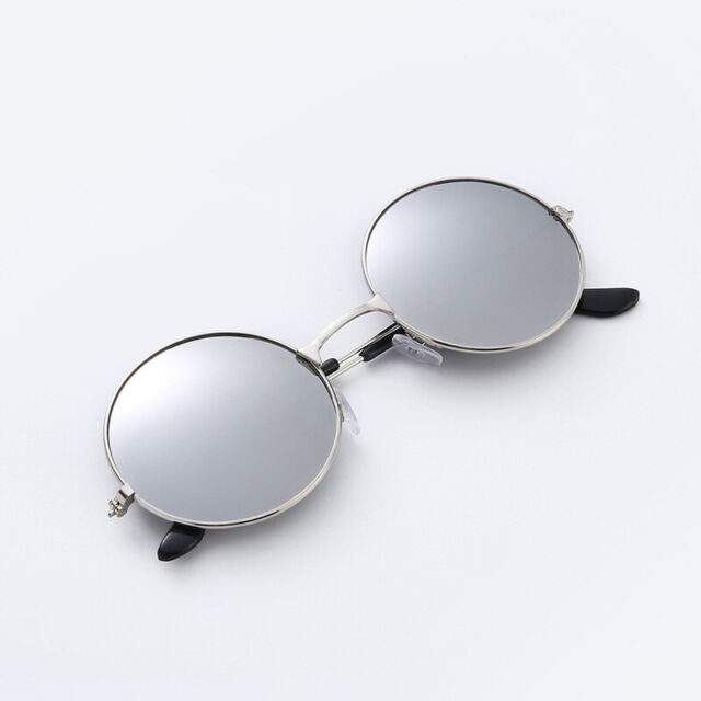 Round Lens Sunclasses Mens Unisex John Lennon Small Circle Ozzy Hippie UV_voghion.com