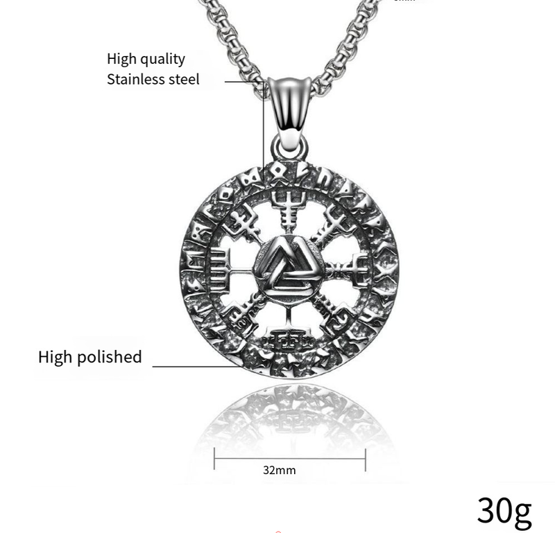 Ciondolo runico sovrapposto a triangolo personalizzato da uomo, vichingo nordico, accessori come lettera circolare in nylon_voghion.com