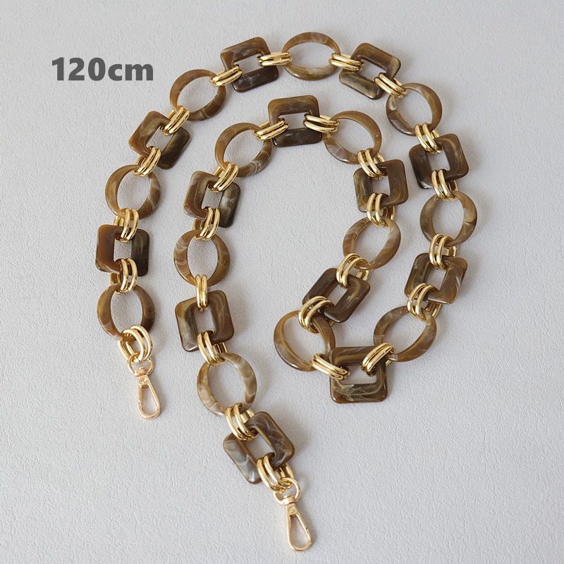 Mode Damen dicken Schultergurt Tasche Zubehör rot gemischt Gold Harz Acryl Handykette_voghion.com