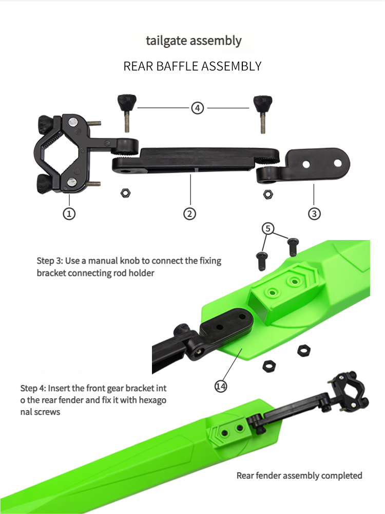 Garde-boue arrière universel pour vélo de route et de montagne, 26 pouces, protection contre la pluie, accessoires pour vélo_voghion.com