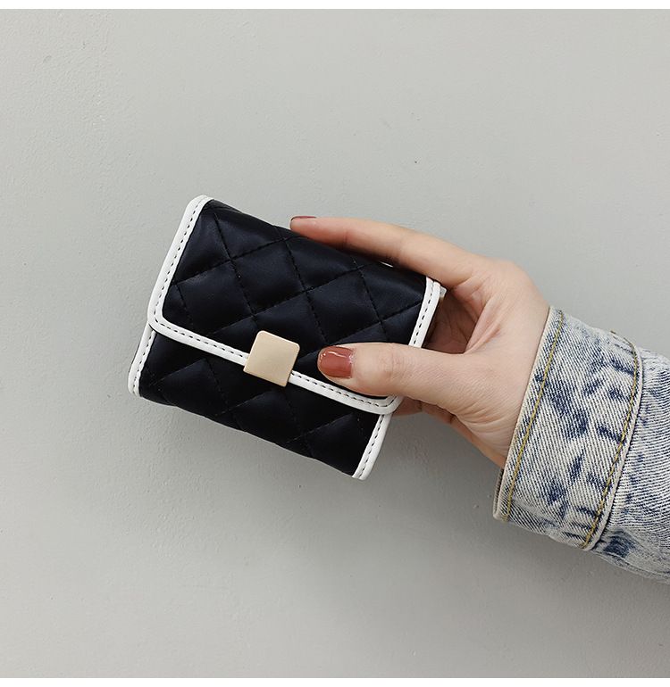 Portafoglio piccolo con diamanti alla moda, porta carte, porta monete, borsa per studenti, stile college, piccola borsa, porta carte, borsa porta carte_voghion.com