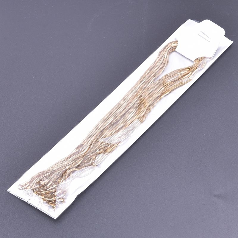 Klar lager 1/5/10 stk 45-60 cm Firkantet Snake Chain Halskjede DIY Smykker Making Supplies Gullfarge Rustfrie stålkjeder for kvinner_voghion.com