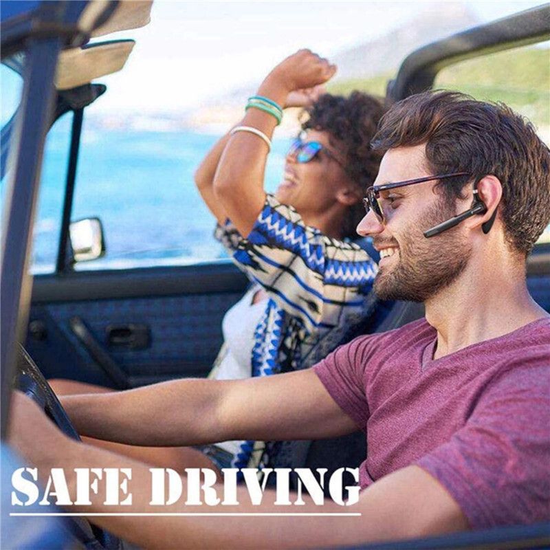 Wireless Trucker Headset Bluetooth 5.1 Earpiece Dual Mic Noise Cancelling Earbud_voghion.com