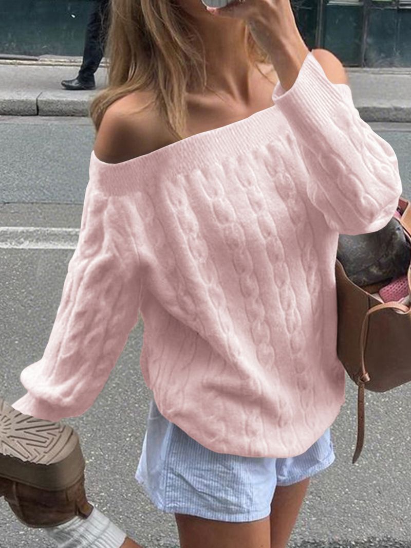 Maglione gilet a maniche lunghe tinta unita casual da donna per il pendolarismo, autunno e inverno 2025_voghion.com