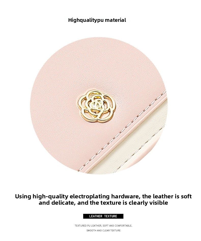 Medium-length Women's Wallet Big Brand Three-fold Multi-card Slots Splicing Hand-held Genuine Leather Folding Mobile Phone Grab Bag Zipper Wallet_voghion.com