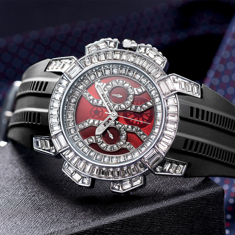 Men's High End Fashion Personality Full Diamond Large Dial Tape Quartz Watch_voghion.com