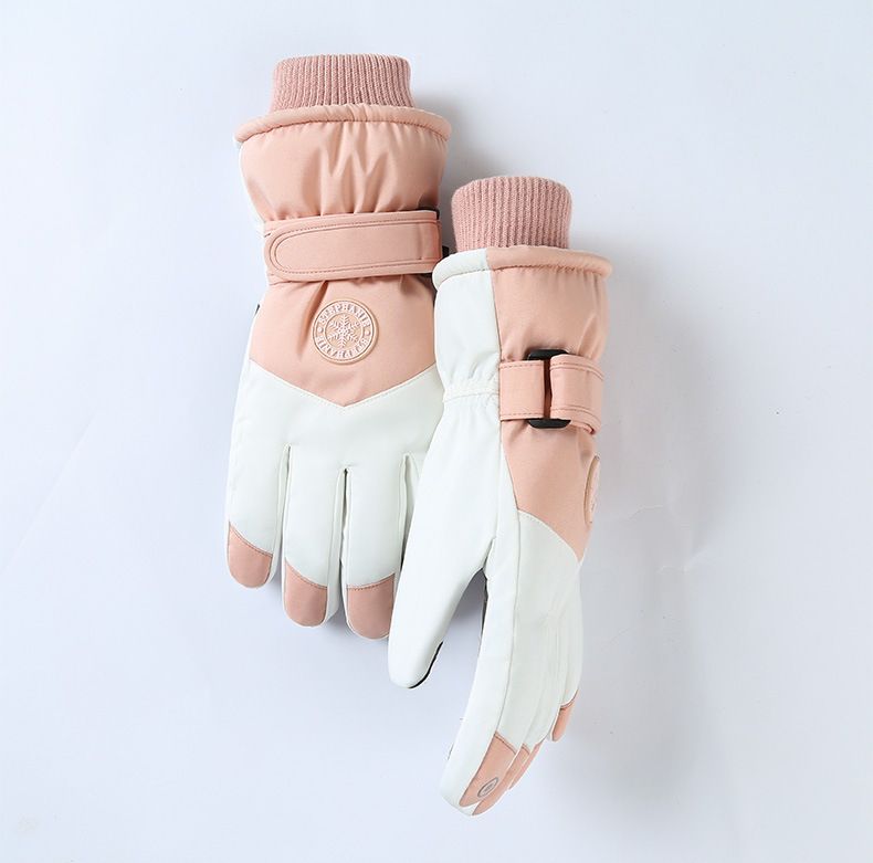 Ski gloves men's autumn and winter outdoor cycling anti-cold anti-splashing anti-slip plus velvet thickened touch screen warm gloves for women_voghion.com