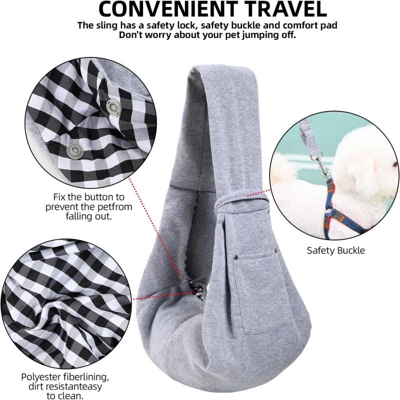 Cross-border Crossbody Strap Wallet Hands-Free Dog Harness For Carrying Small Dogs And Cats_voghion.com