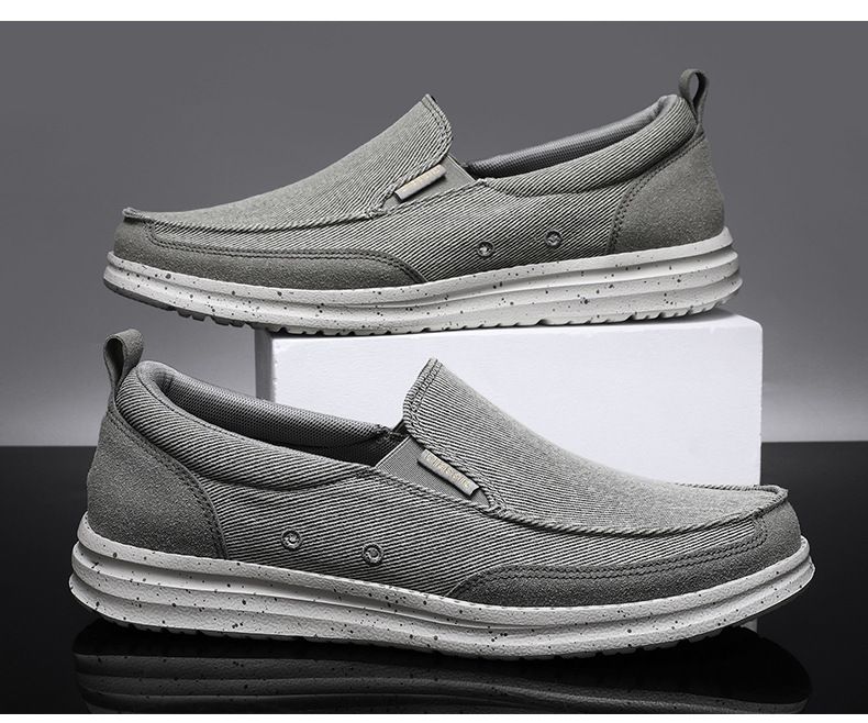Nouveaux mocassins en toile de grande taille, chaussures décontractées en tissu populaires pour le printemps et l'été, chaussures pour hommes ultra légères_voghion.com