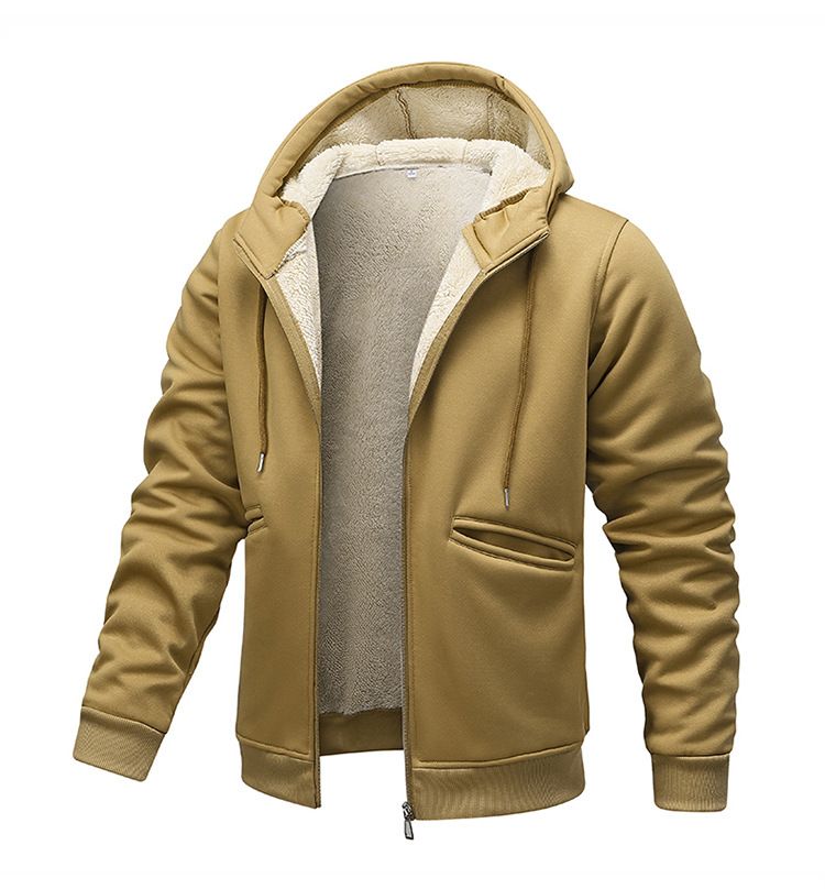 Abbigliamento da uomo Felpa con cappuccio in pile Sherpa da uomo - Giacca invernale calda con cerniera (4 colori, dalla S alla 3XL)_voghion.com